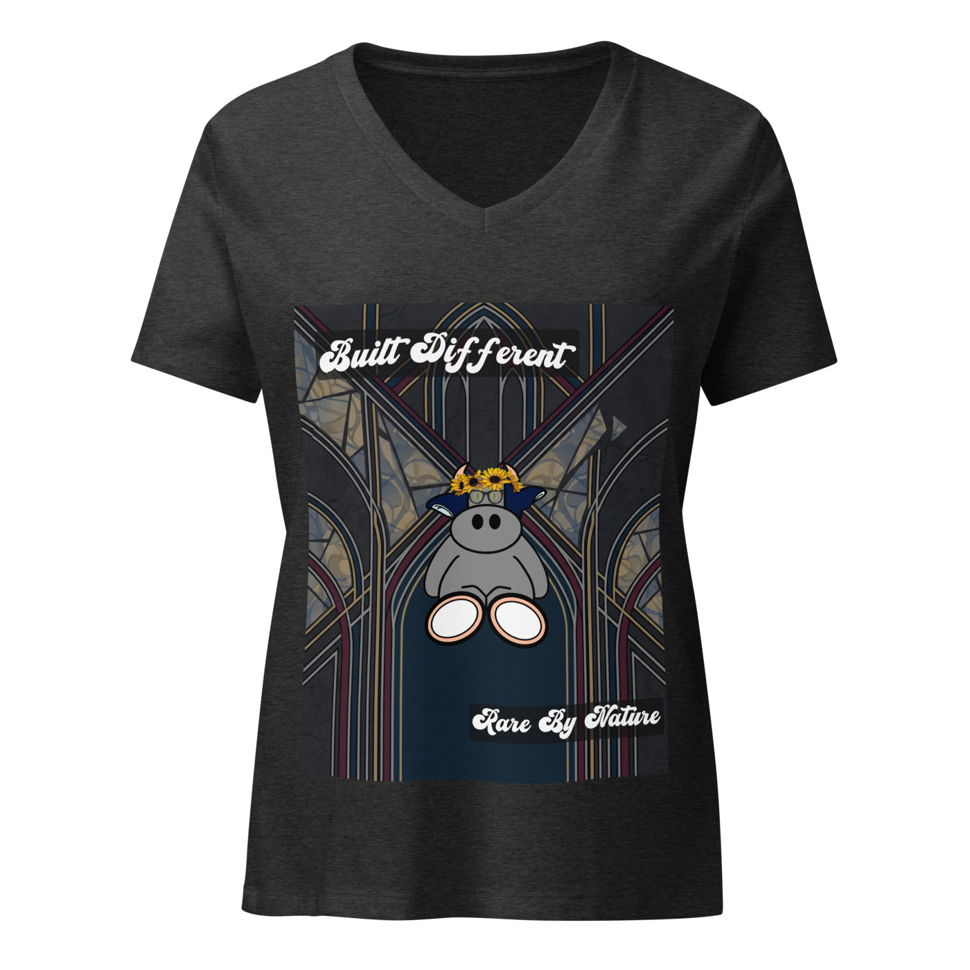 Pocket Cows Women's Relaxed V-Neck T-Shirt — Design 269