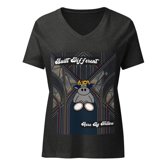 Pocket Cows Women's Relaxed V-Neck T-Shirt — Design 269