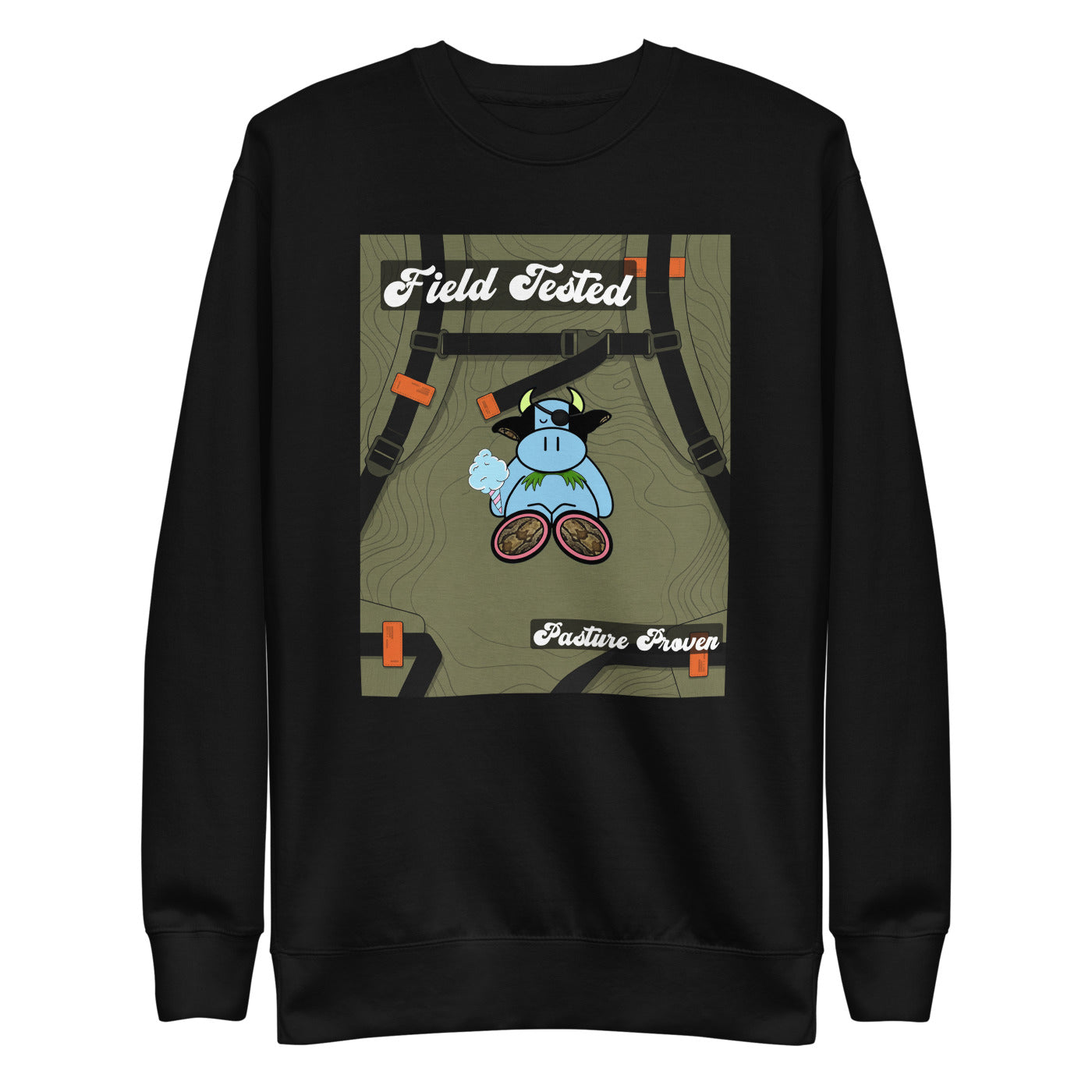 Pocket Cows Crewneck — Built To Roam — Design 89