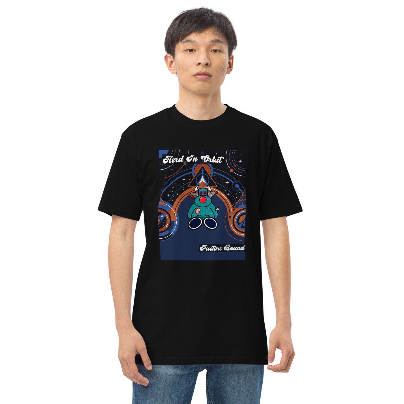 Pocket Cows Heavyweight Tee — Orbit The Herd — Design 797