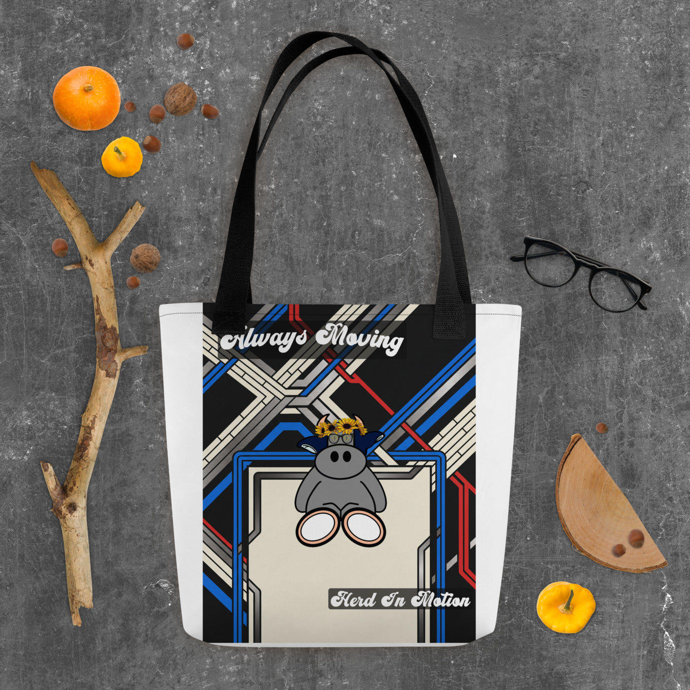 Pocket Cows All-Over Print Tote Bag — Move Different — Design 321