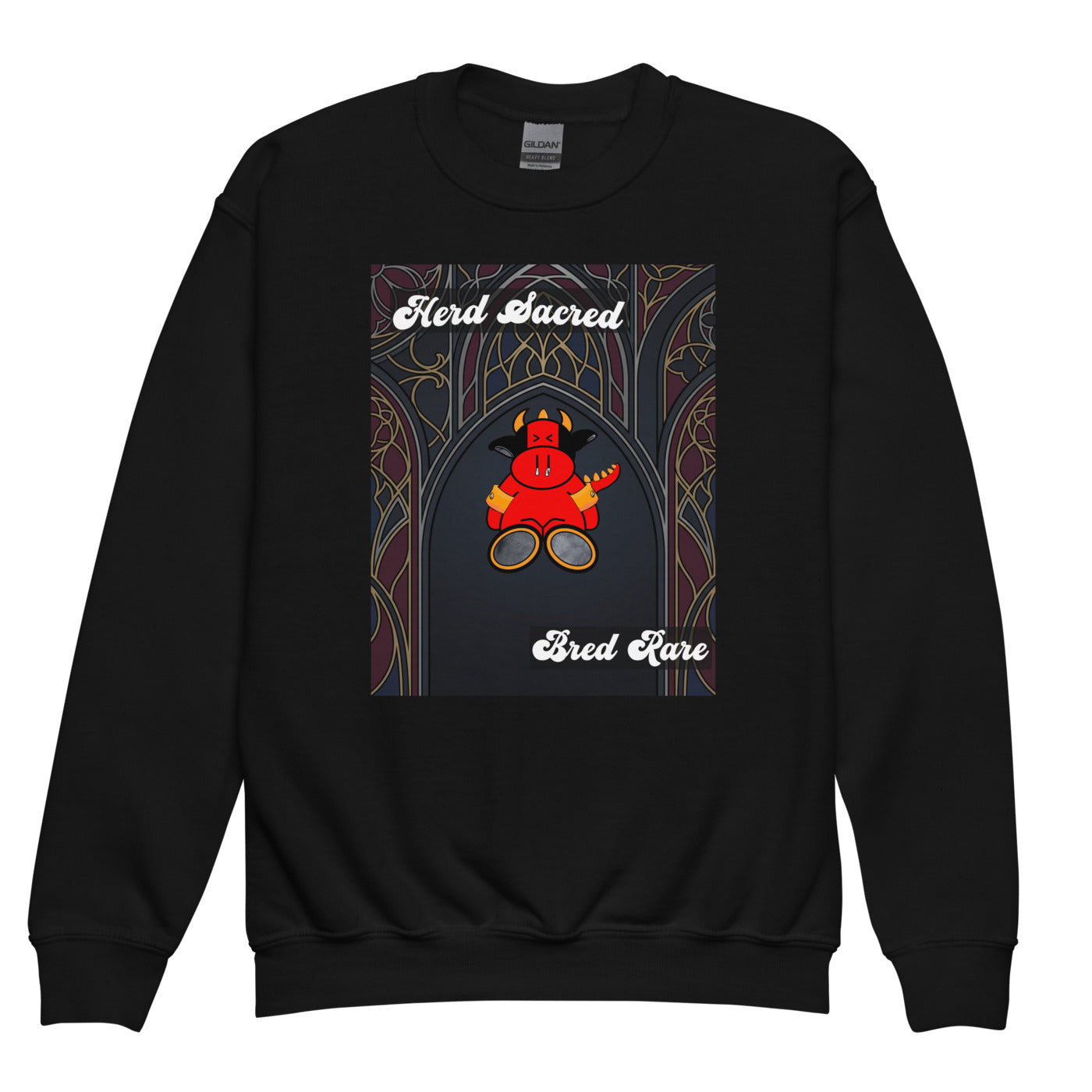 Pocket Cows Youth Crew Neck Sweatshirt — Design 267