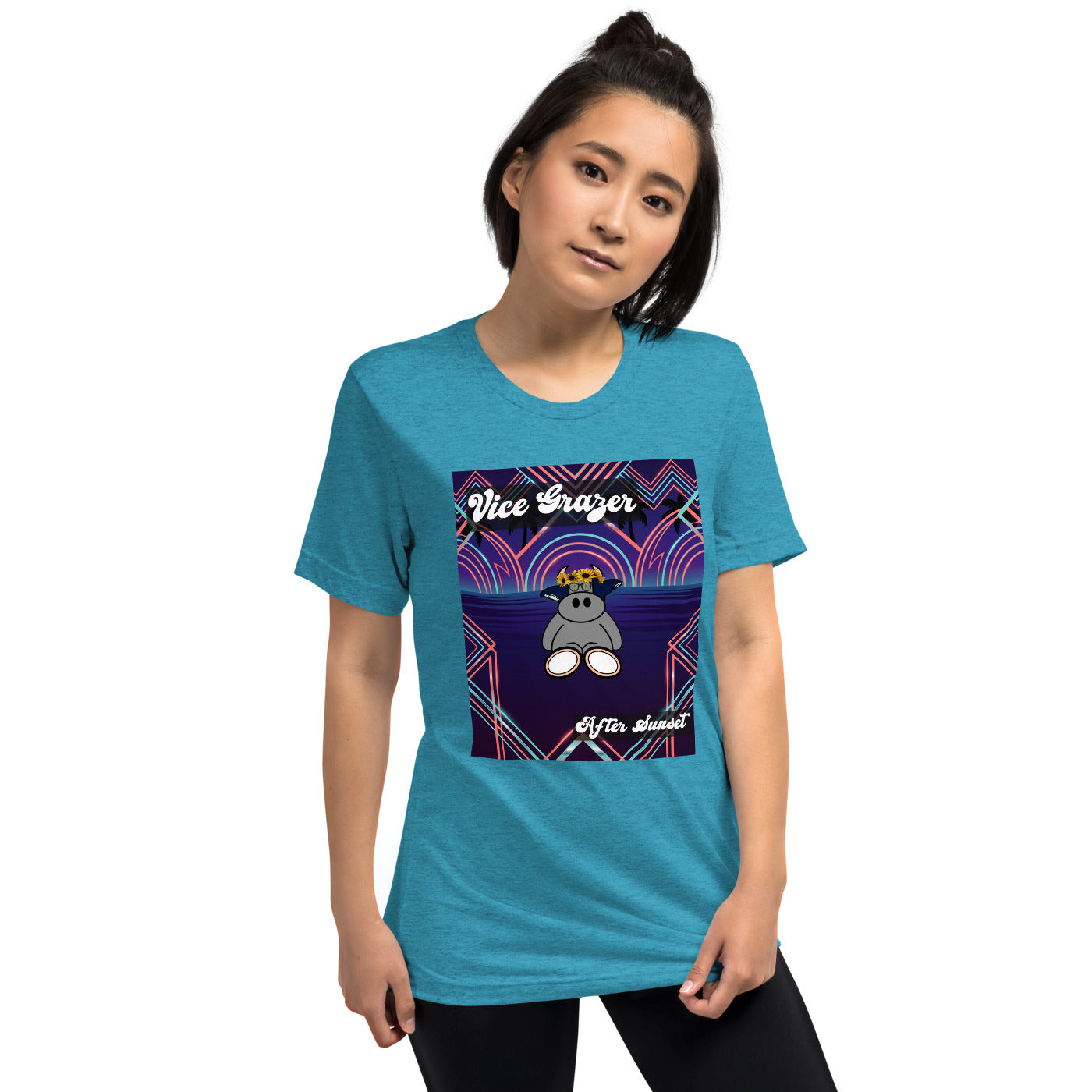 Pocket Cows Unisex Tri-Blend T-Shirt — Design 279