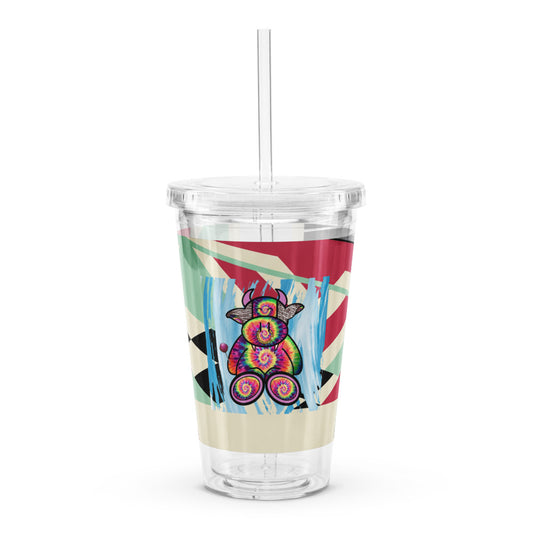 Pocket Cows Double Wall Clear Plastic Tumbler (16 oz) — Always Fresh — Design 716