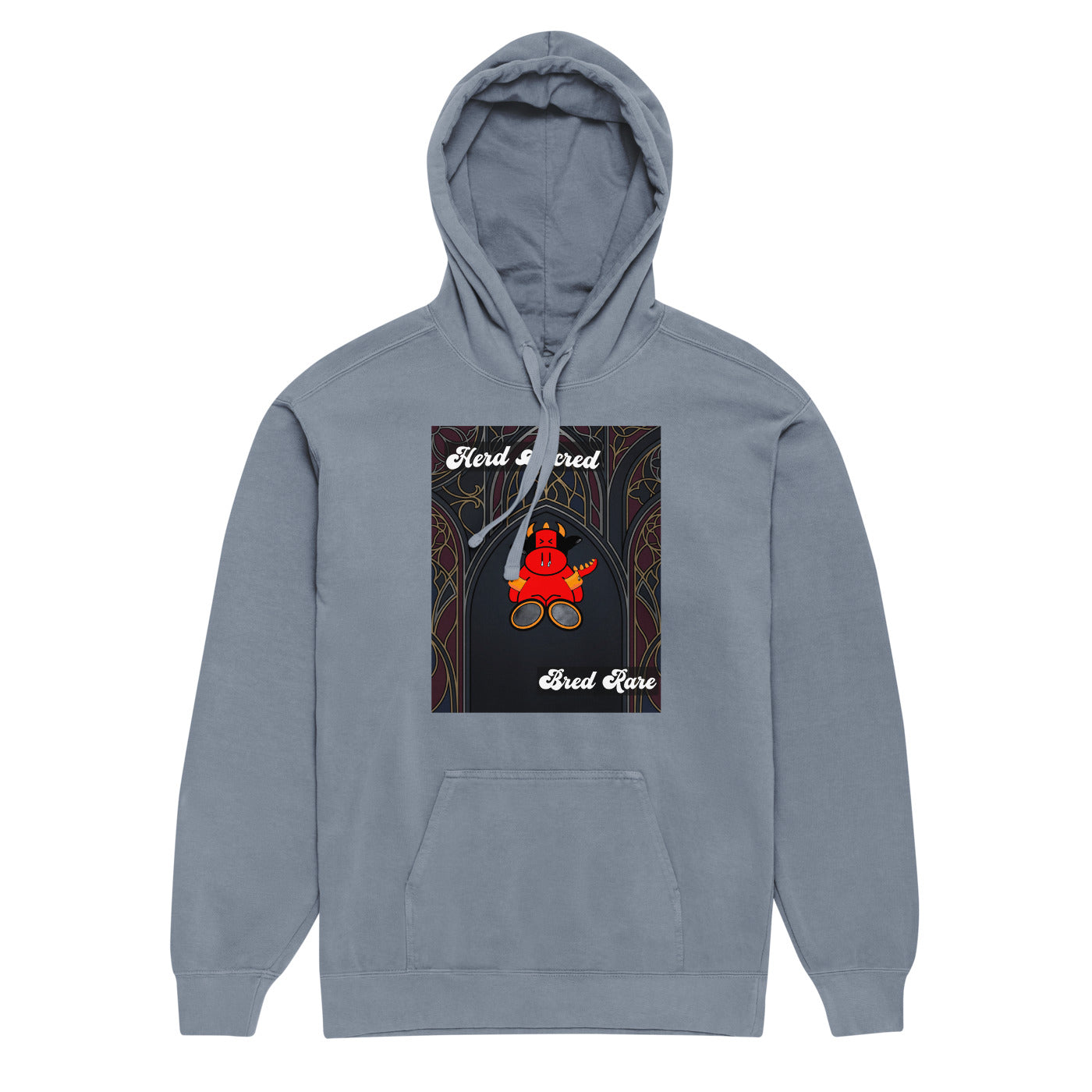 Pocket Cows Unisex Garment-Dyed Hooded Sweatshirt I Comfort Colors — Sacred Herd — Design 267