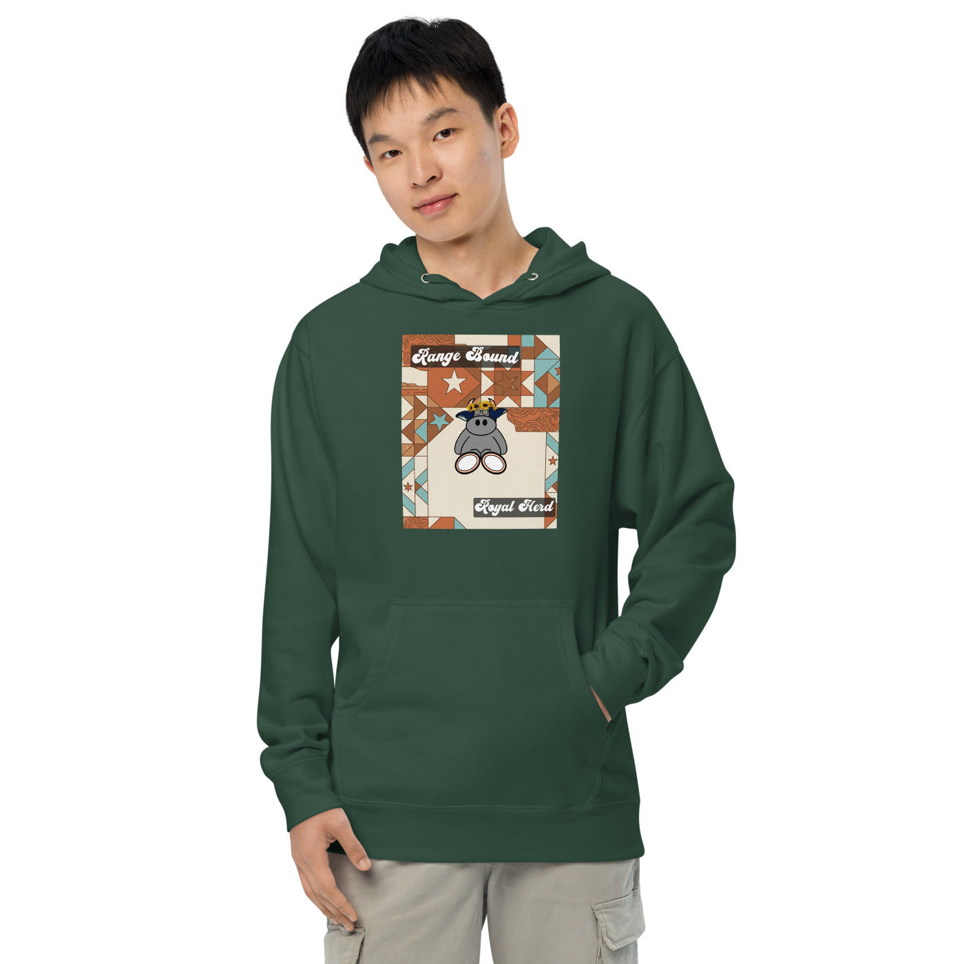 Pocket Cows Unisex Midweight Hoodie — Design 258