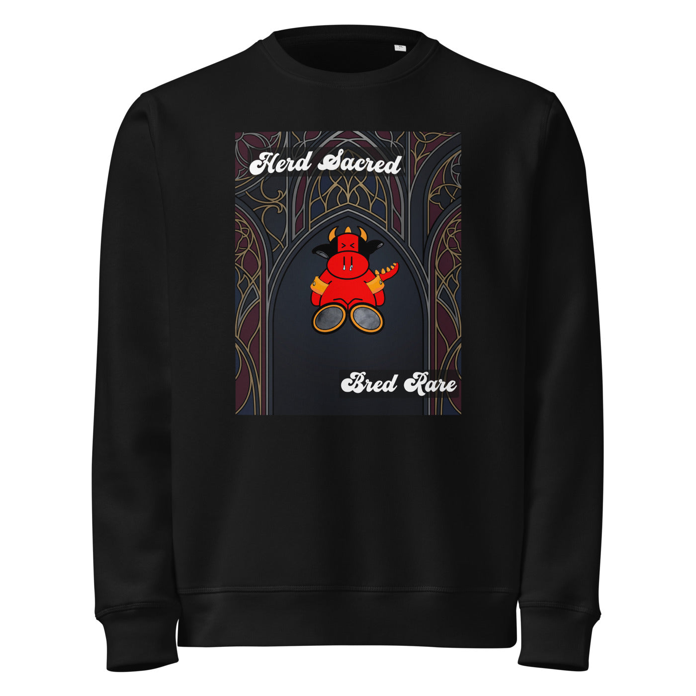 Pocket Cows Unisex Organic Mid-Weight Roller Sweatshirt — Design 267