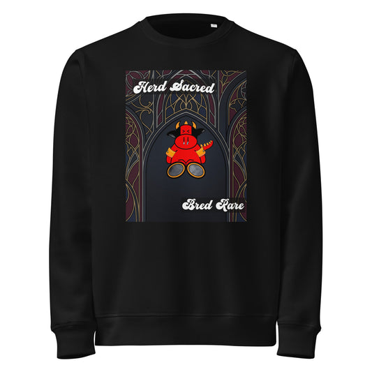 Pocket Cows Unisex Organic Mid-Weight Roller Sweatshirt — Design 267