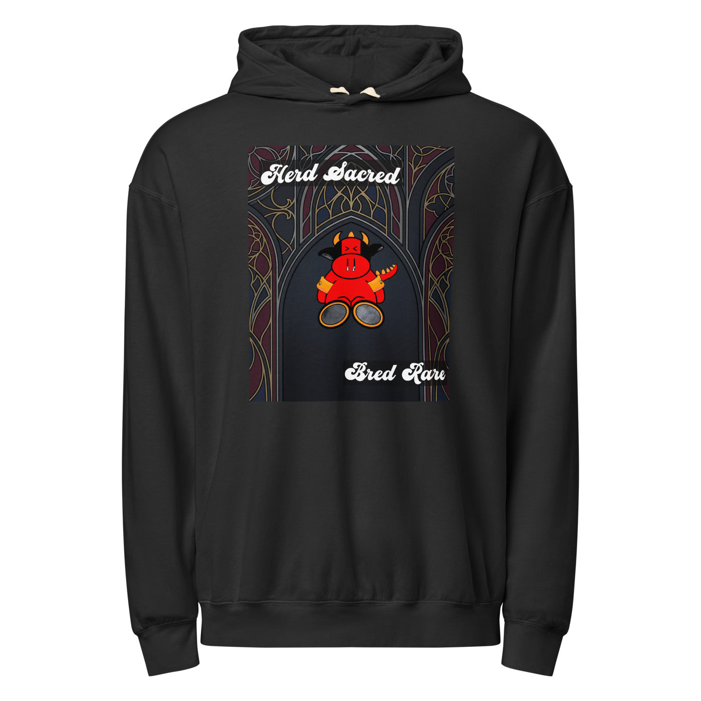 Pocket Cows Unisex Garment-Dyed Lightweight Fleece Hooded Sweatshirt I Comfort Colors — Sacred Herd — Design 267