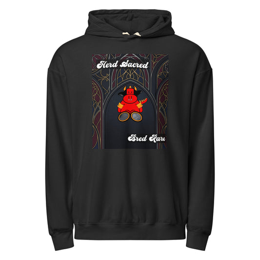 Pocket Cows Unisex Garment-Dyed Lightweight Fleece Hooded Sweatshirt I Comfort Colors — Sacred Herd — Design 267