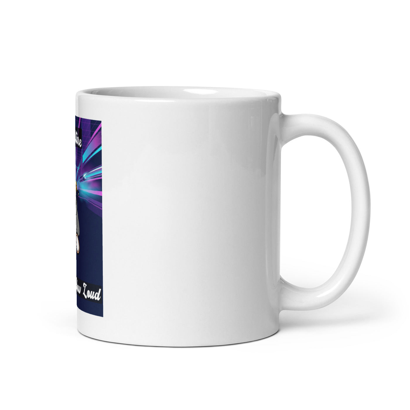 Pocket Cows White Glossy Mug — After Hours — Design 255