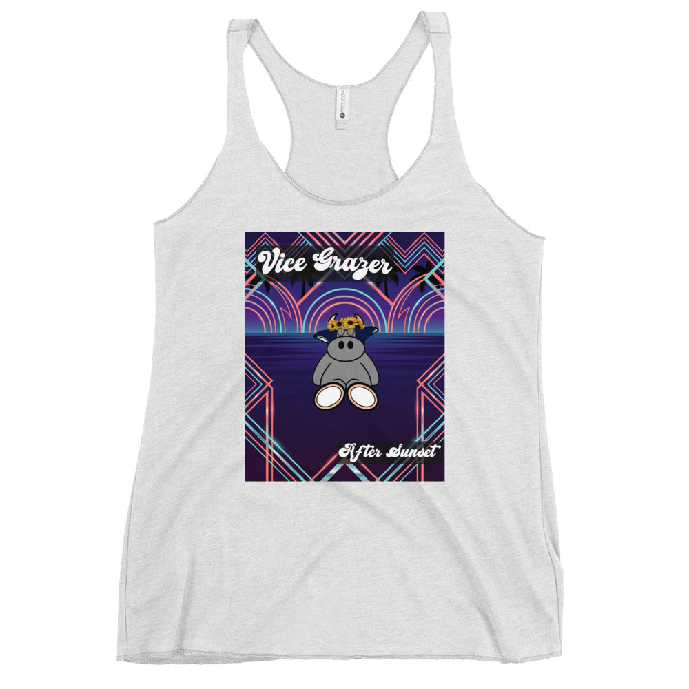 Pocket Cows Women's Racerback Tank Top — Design 279