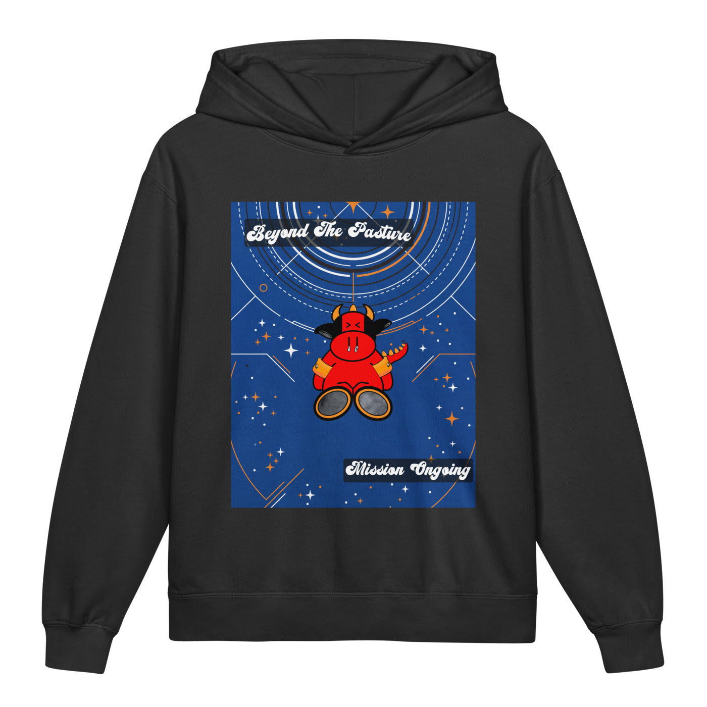 Pocket Cows Youth Garment-Dyed Lightweight Hooded Sweatshirt — Design 278