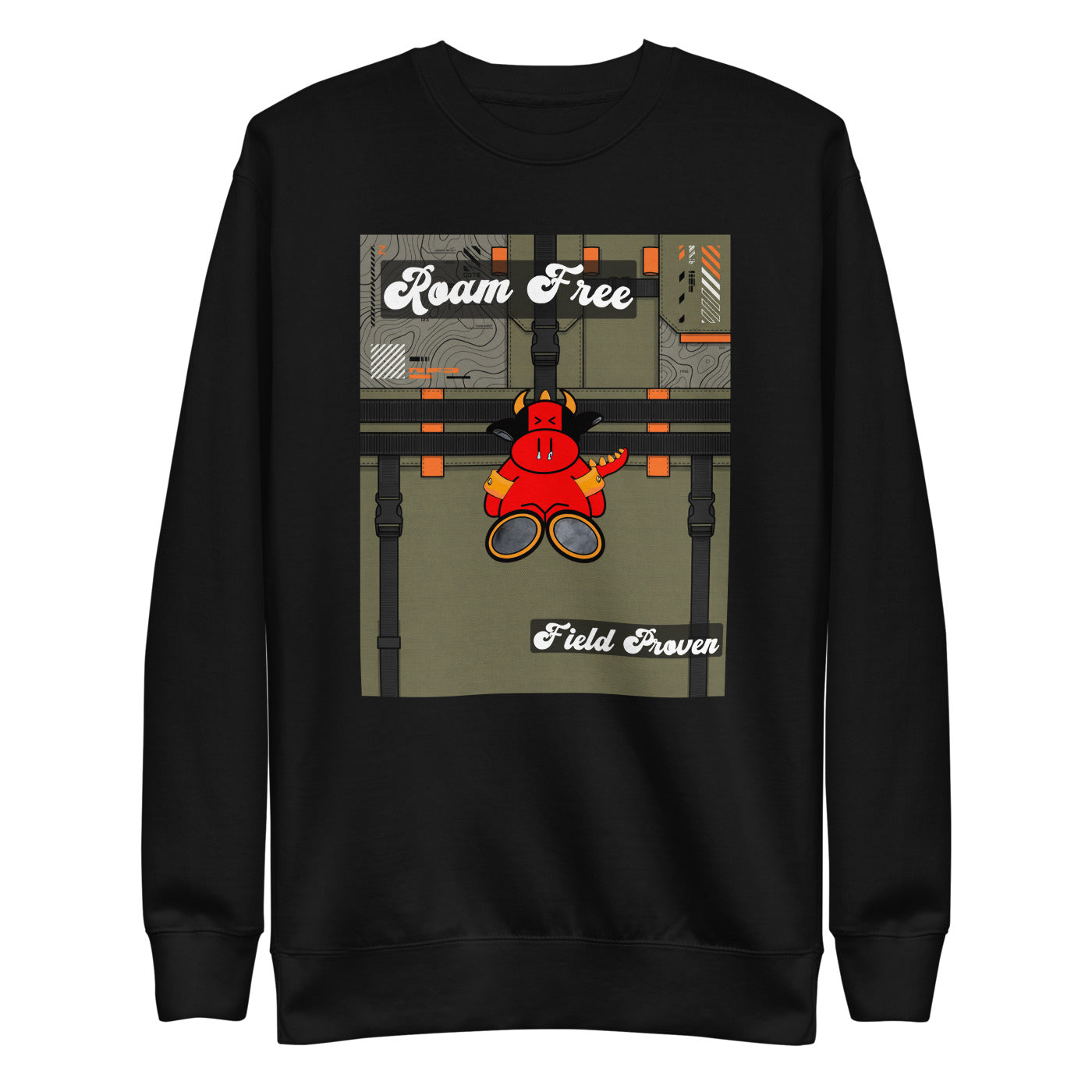 Pocket Cows Crewneck — Built To Roam — Design 300