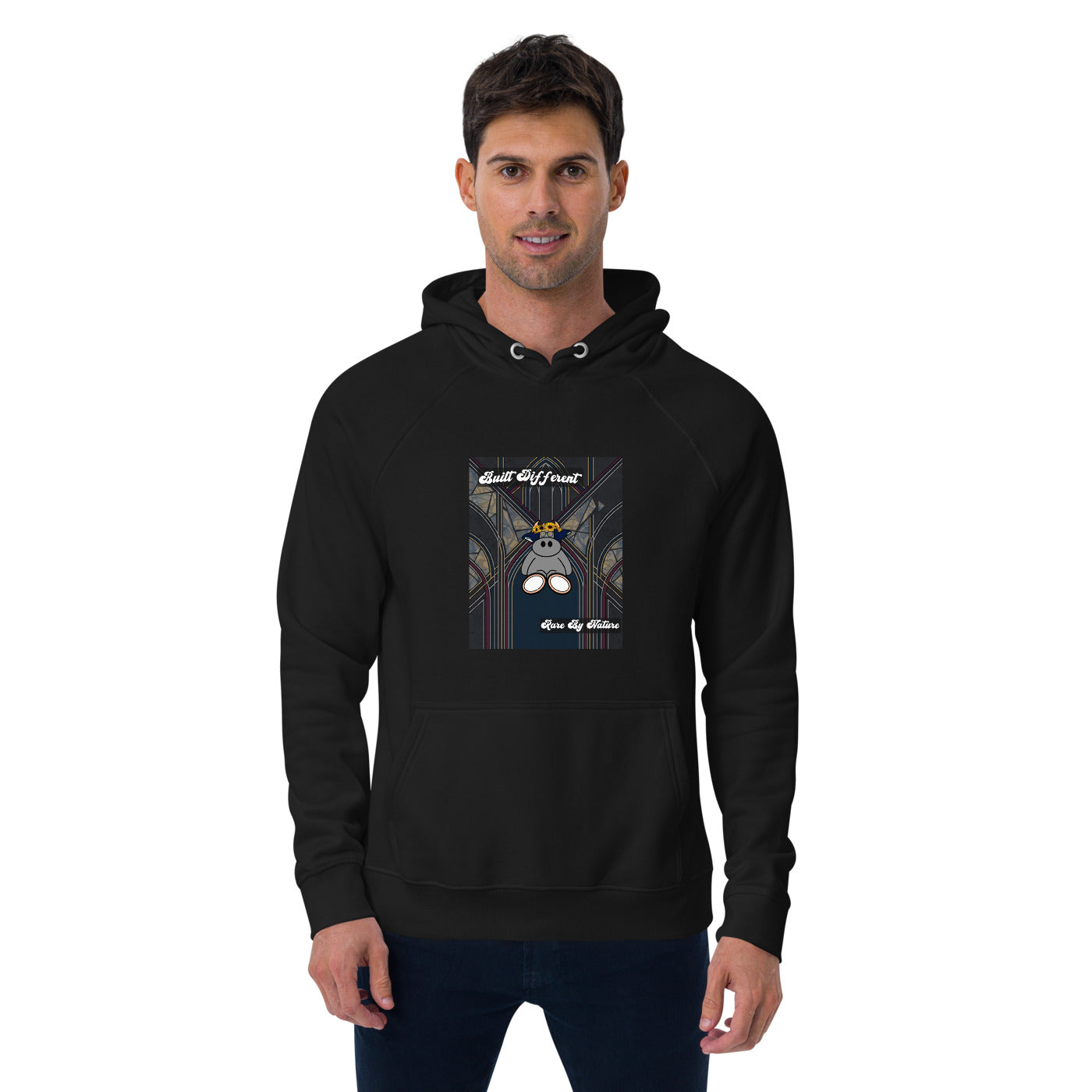 Pocket Cows Unisex Eco Raglan Hoodie — Design 269
