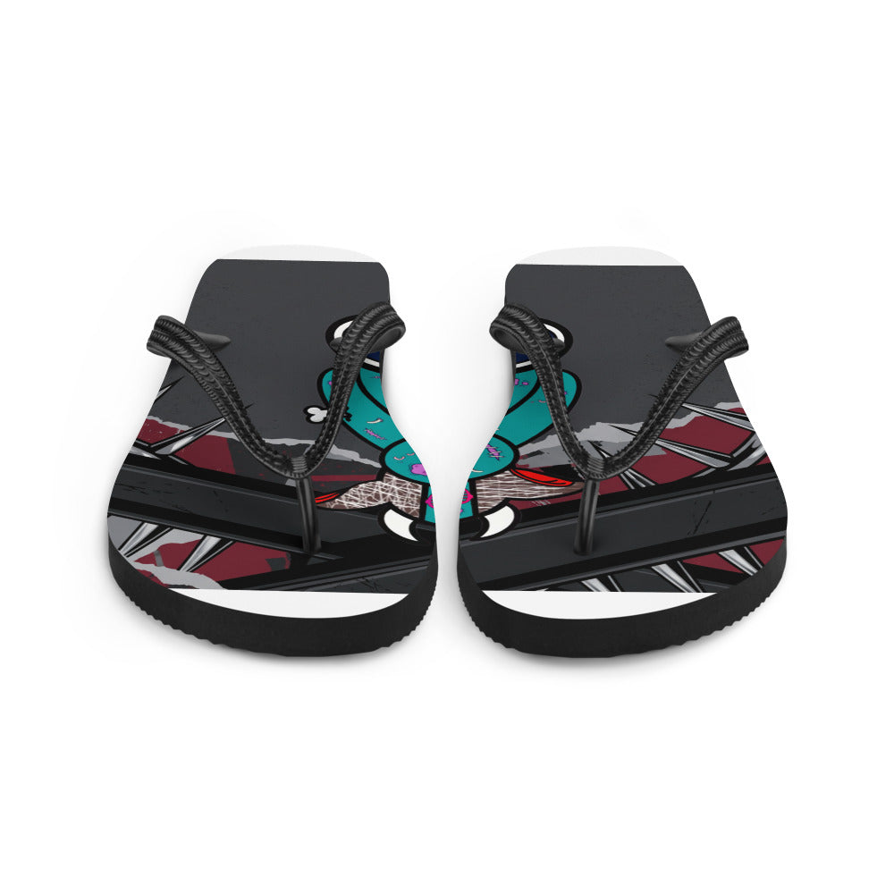 Pocket Cows Sublimation Flip Flops — No Bull Left — Design 815