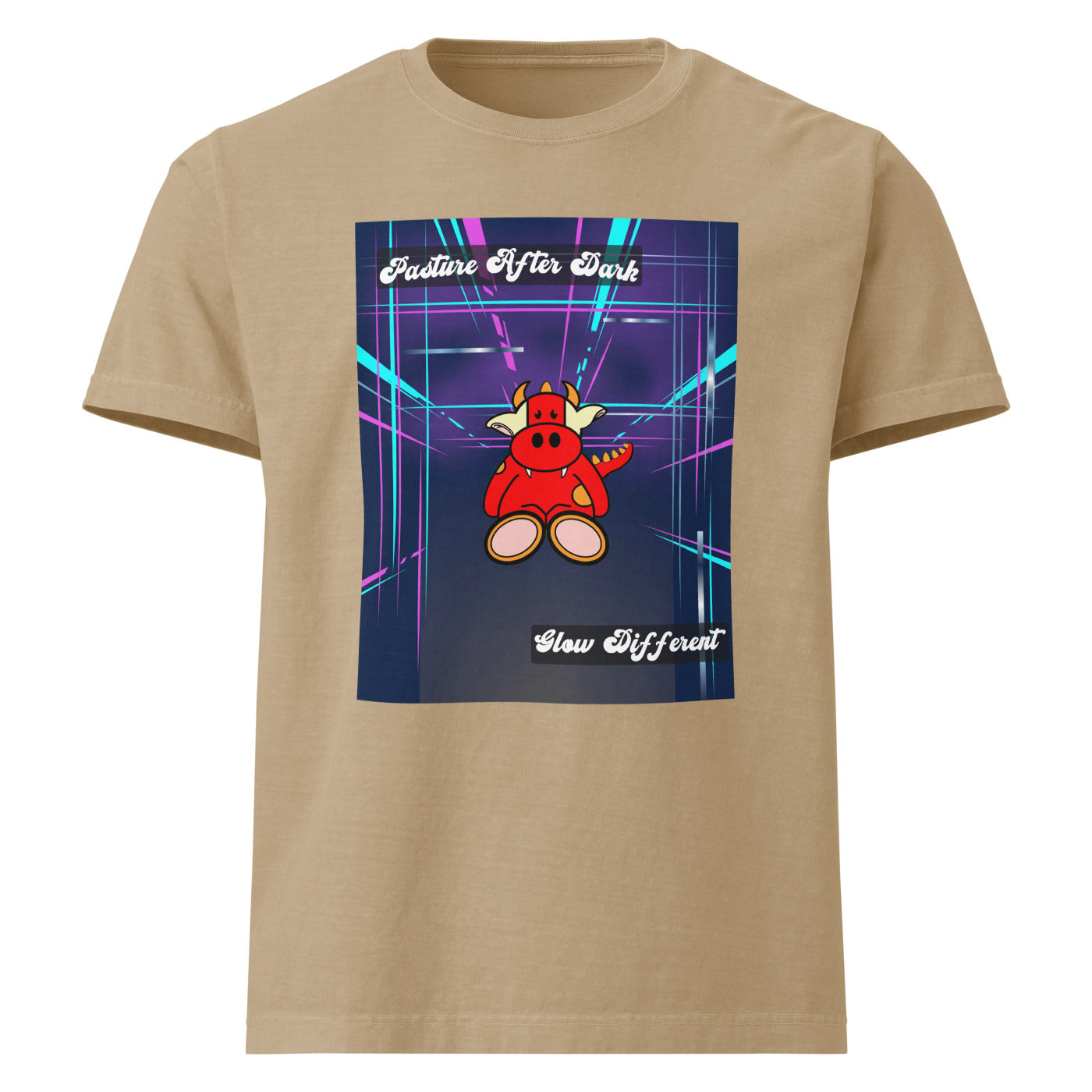Pocket Cows Unisex Heavyweight Garment Dye Tee — Design 273