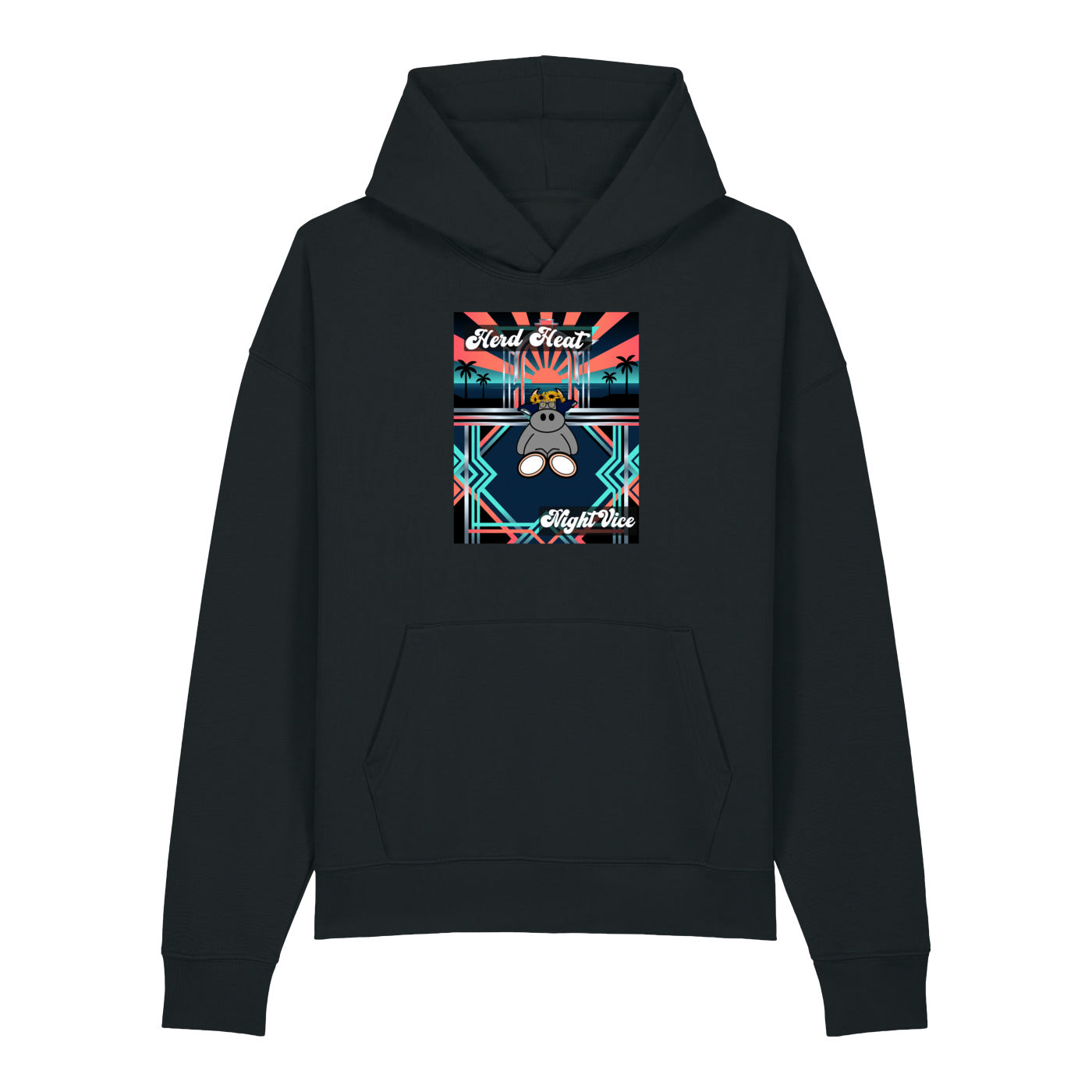 Pocket Cows Unisex Relaxed Mid-Weight Chaser Hooded Sweatshirt — Design 281