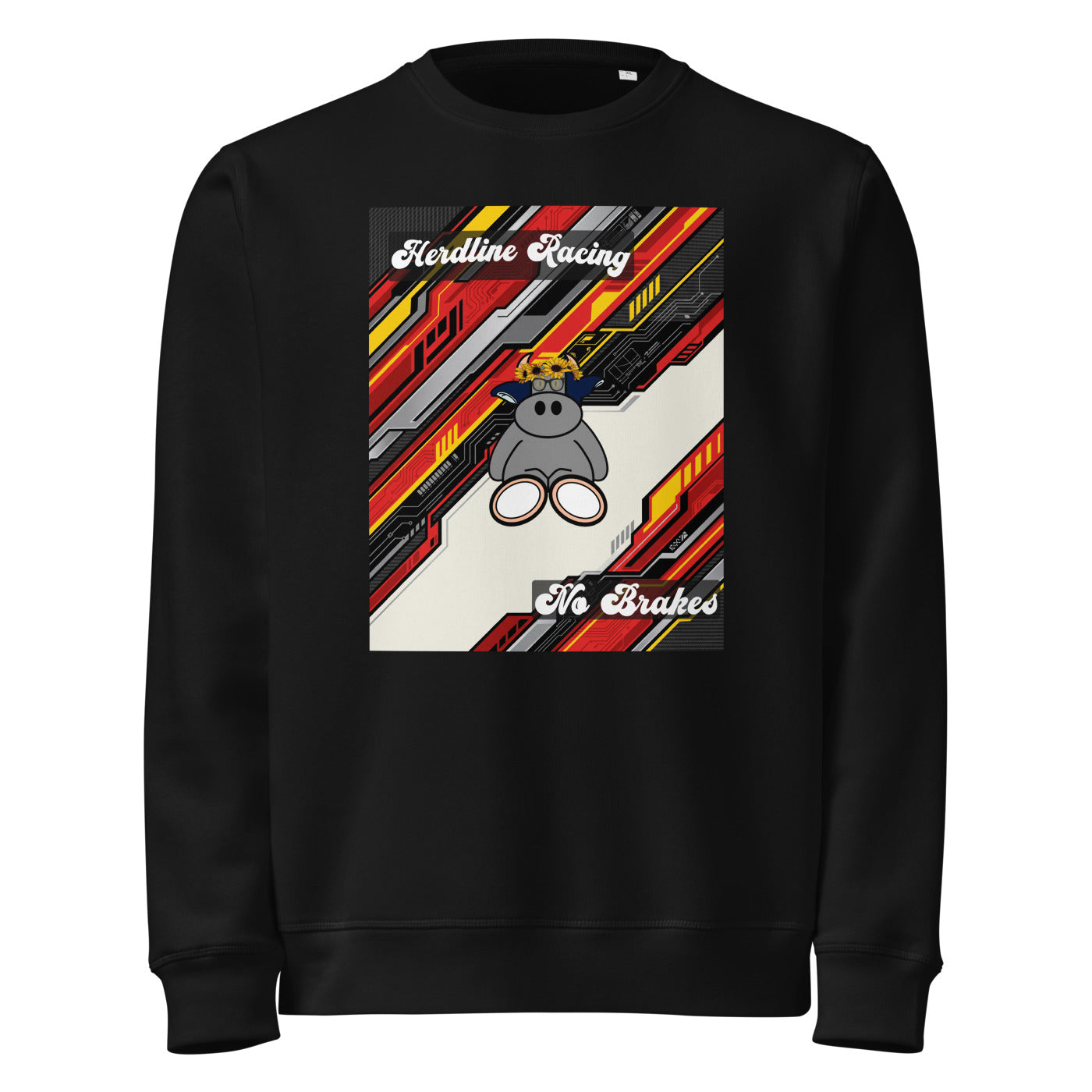 Pocket Cows Unisex Organic Mid-Weight Roller Sweatshirt — Design 263