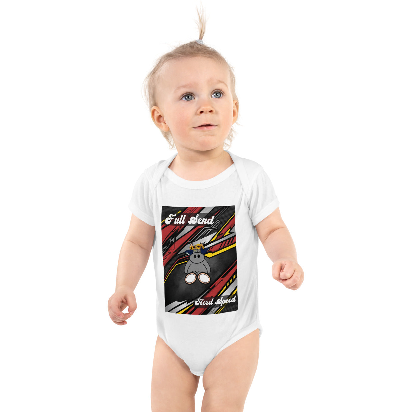 Pocket Cows Baby Short Sleeve Bodysuit — Design 265