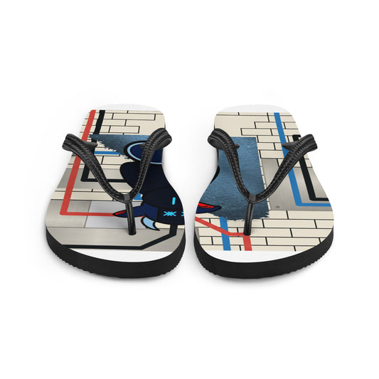 Pocket Cows Sublimation Flip Flops — Move Different — Design 756