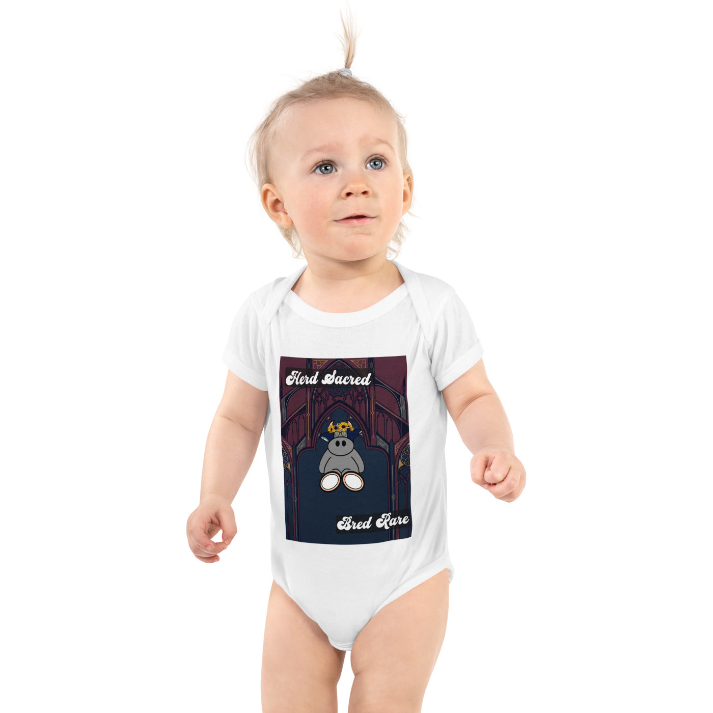 Pocket Cows Baby Short Sleeve Bodysuit — Design 271