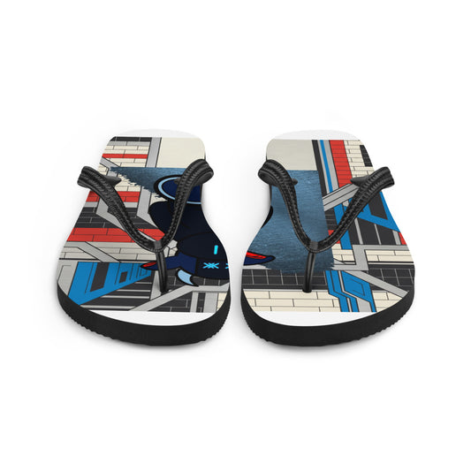 Pocket Cows Sublimation Flip Flops — Move Different — Design 757