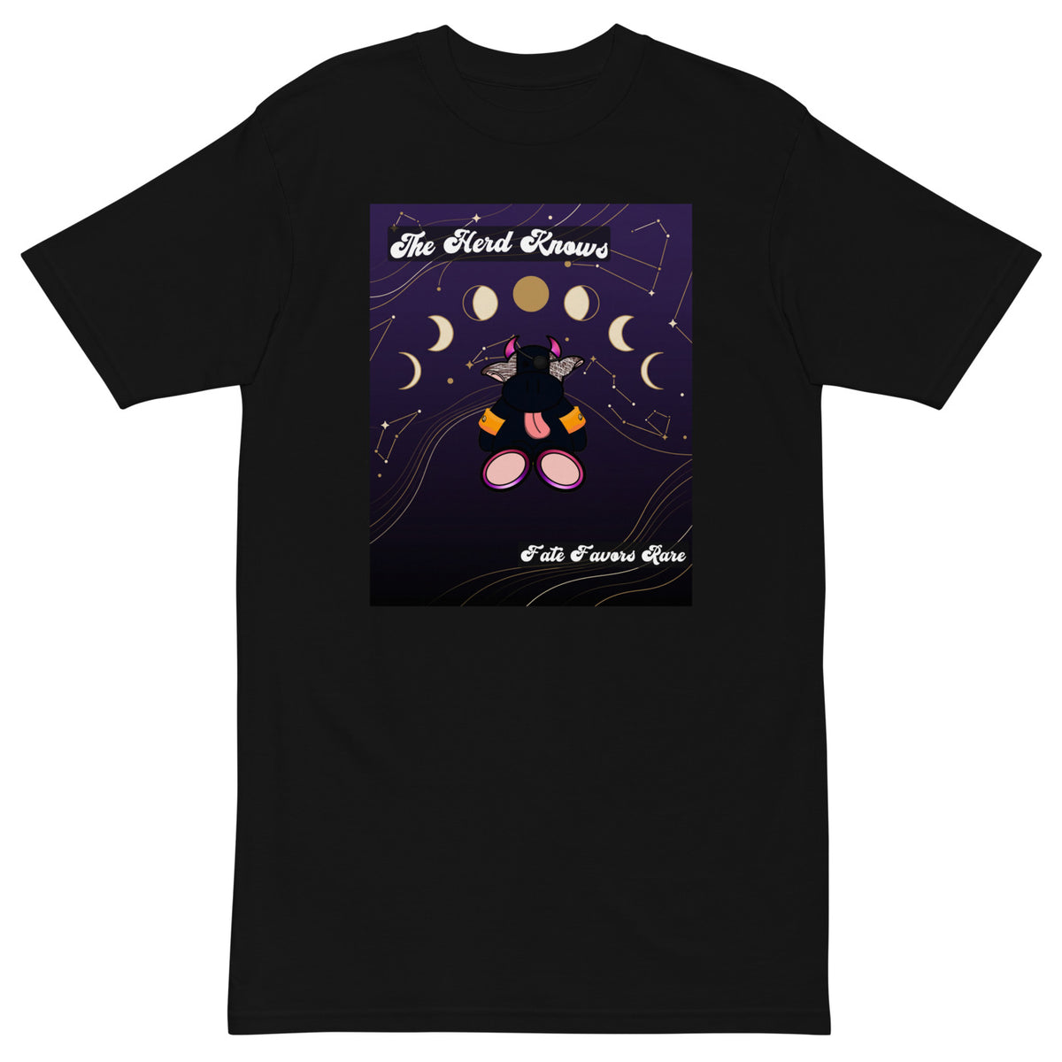 Pocket Cows Heavyweight Tee — Written In The Herd — Design 75 — alternate view