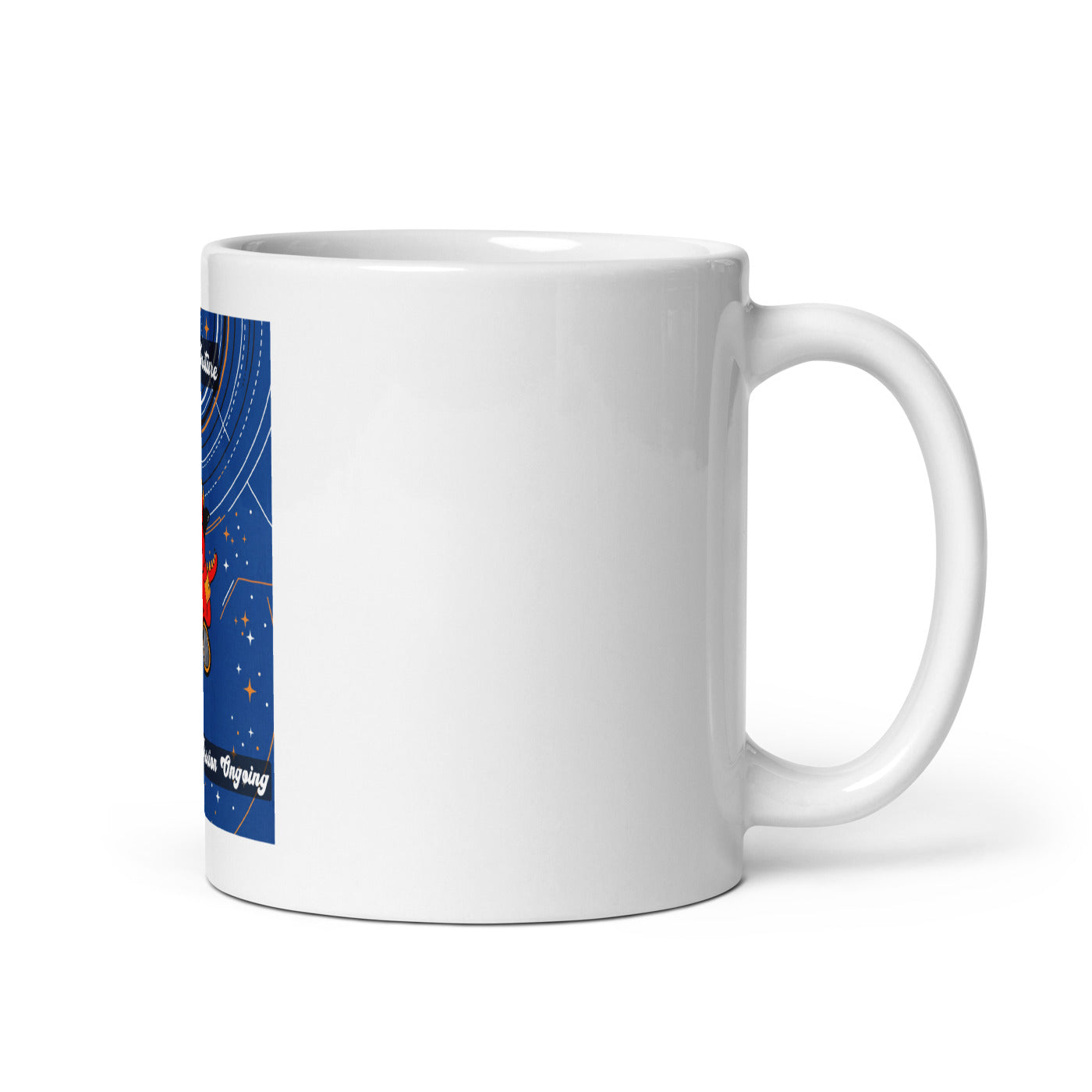 Pocket Cows White Glossy Mug — Orbit The Herd — Design 278