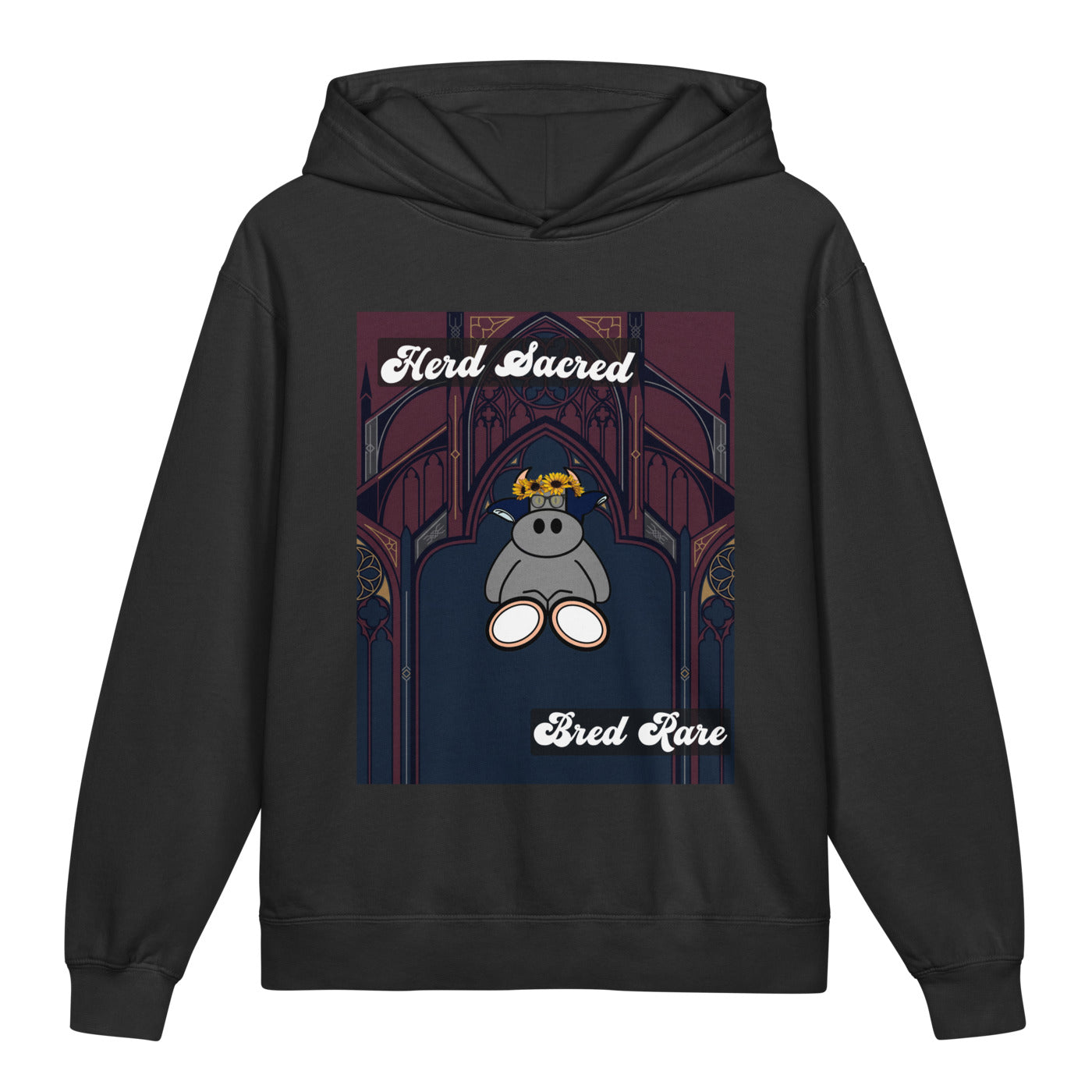 Pocket Cows Youth Garment-Dyed Lightweight Hooded Sweatshirt — Design 271