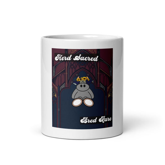 Pocket Cows White Glossy Mug — Sacred Herd — Design 271