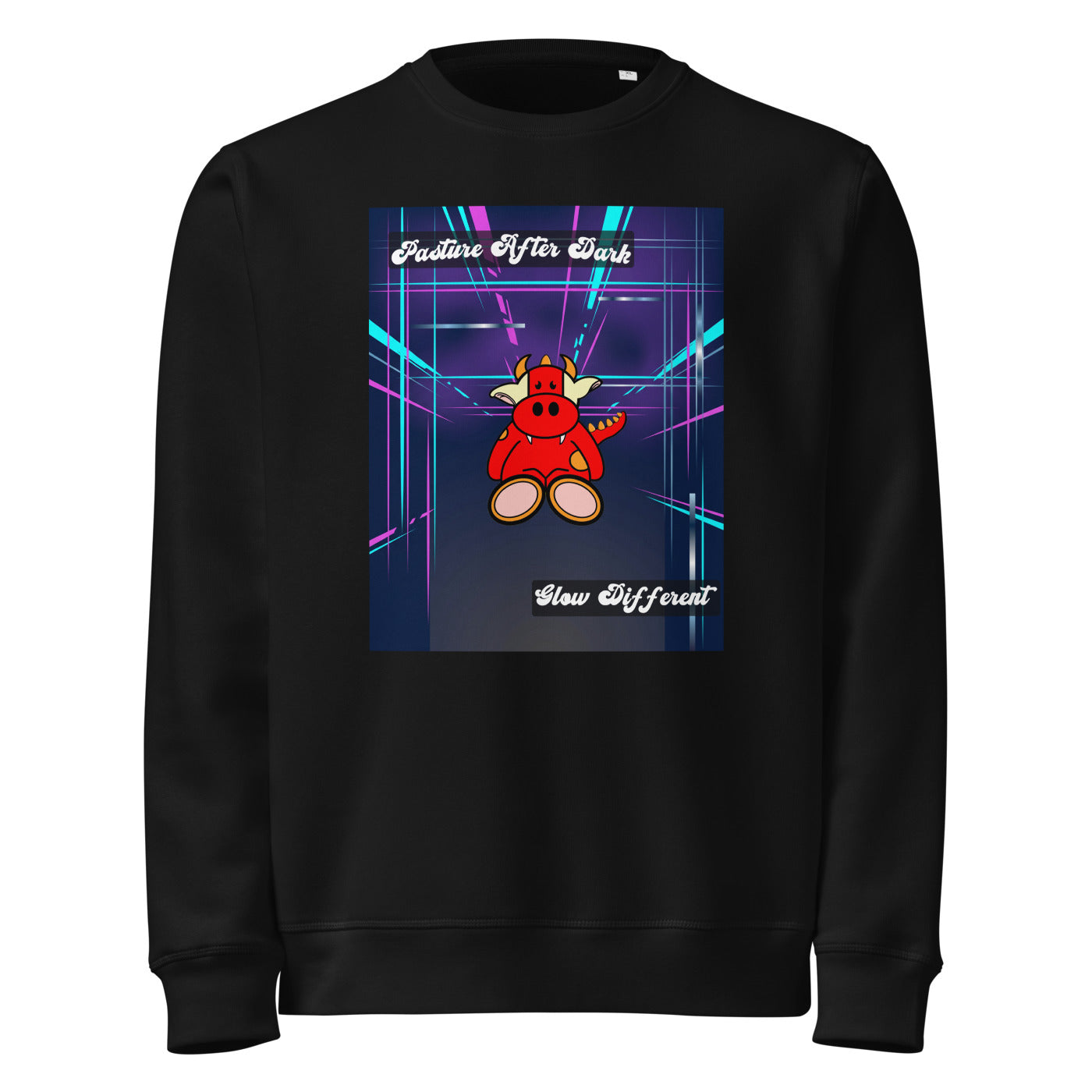 Pocket Cows Unisex Organic Mid-Weight Roller Sweatshirt — Design 273