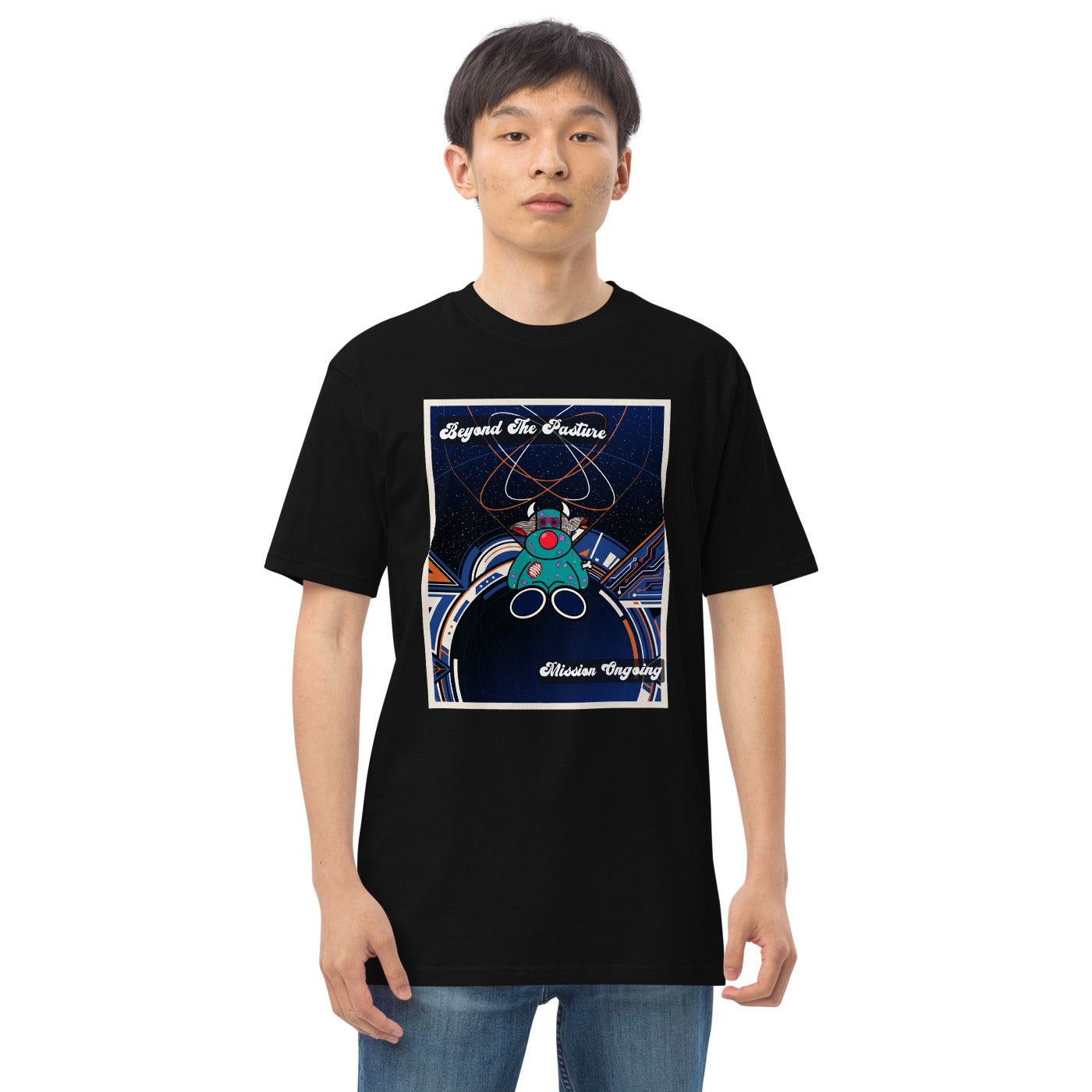 Pocket Cows Heavyweight Tee — Orbit The Herd — Design 796