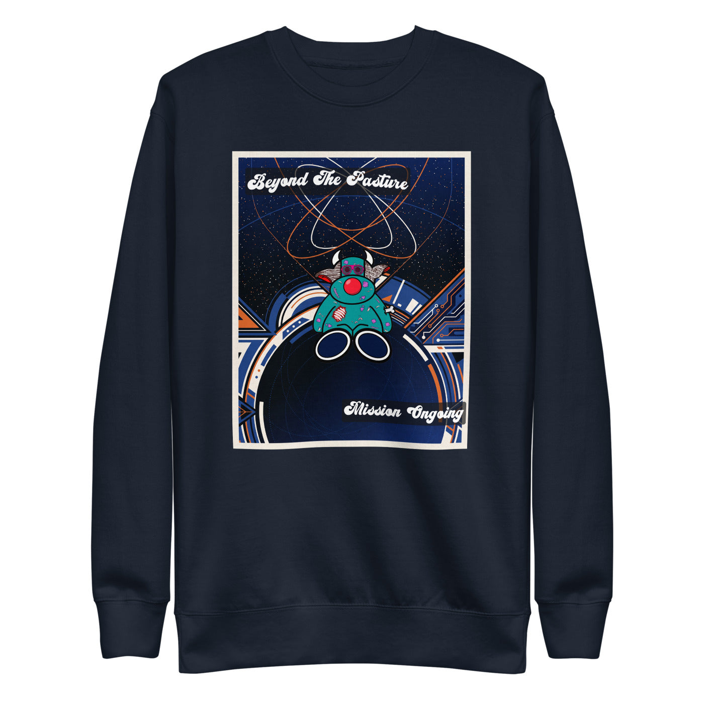 Pocket Cows Crewneck — Orbit The Herd — Design 796