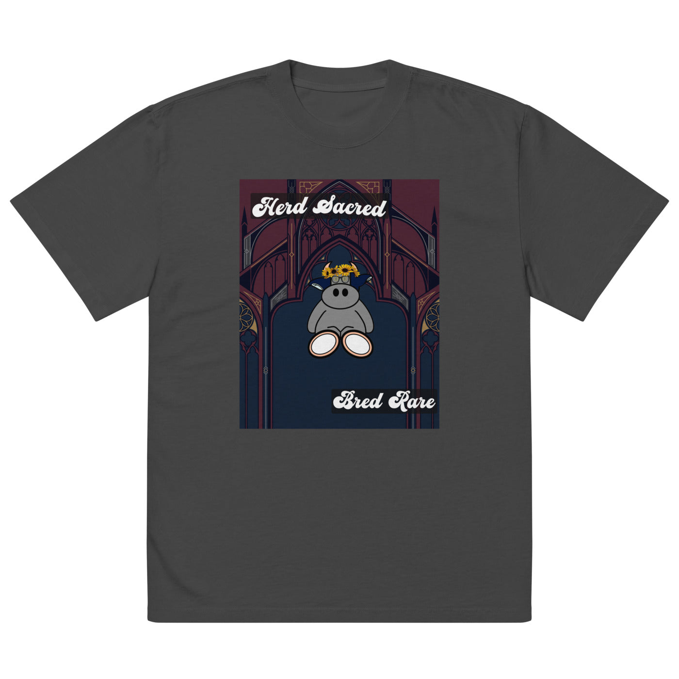 Pocket Cows Men's Oversized Faded T-Shirt — Design 271