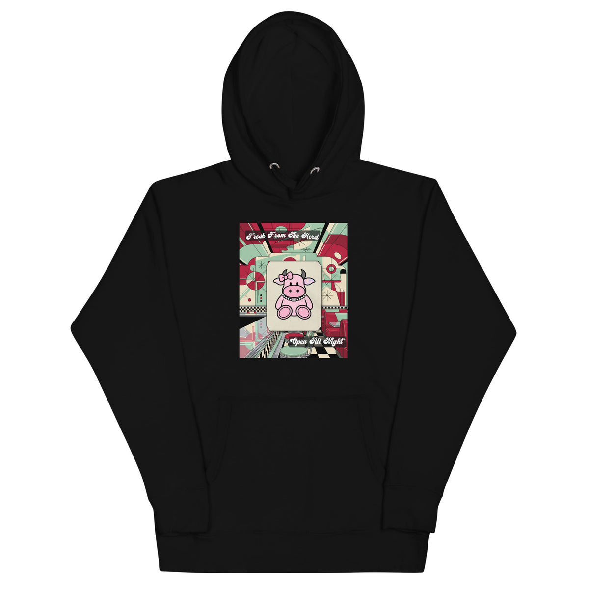 Pocket Cows Hoodie — Always Fresh — Design 01 — alternate view