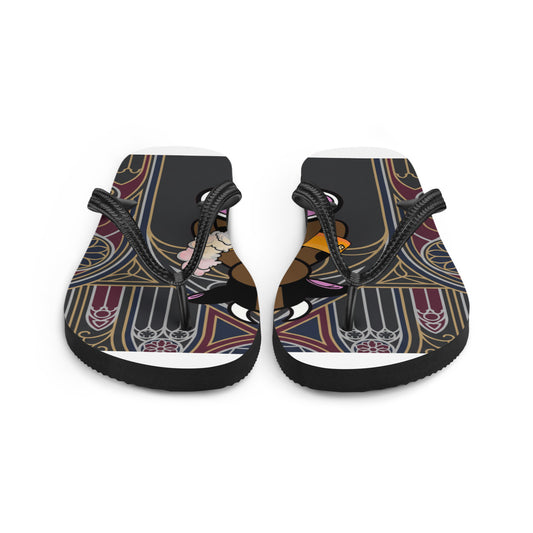 Pocket Cows Sublimation Flip Flops — Sacred Herd — Design 764