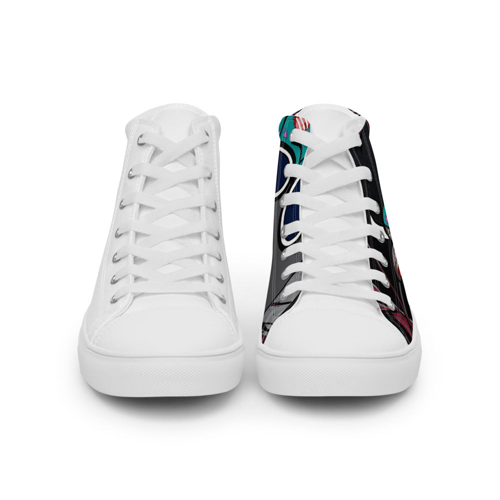 Pocket Cows Men's High Top Canvas Shoes — No Bull Left — Design 814