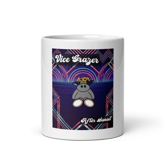 Pocket Cows White Glossy Mug — Pasture Vice — Design 279