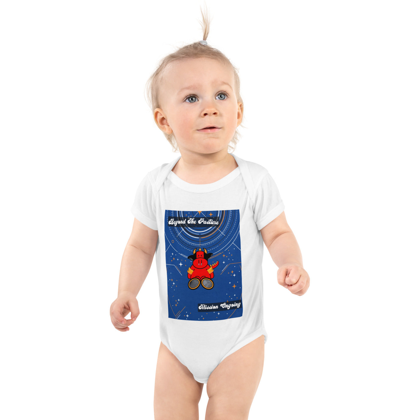 Pocket Cows Baby Short Sleeve Bodysuit — Design 278
