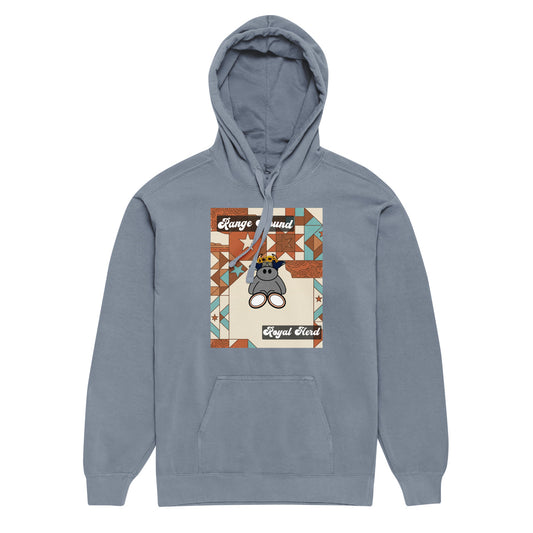 Pocket Cows Unisex Garment-Dyed Hooded Sweatshirt I Comfort Colors — Range Royalty — Design 258