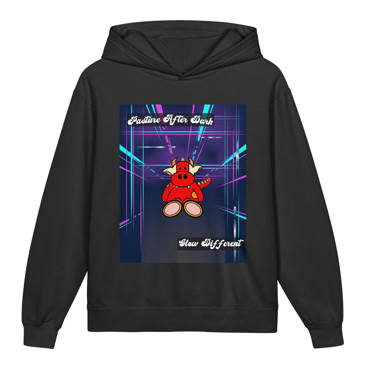 Pocket Cows Youth Garment-Dyed Lightweight Hooded Sweatshirt — Design 273