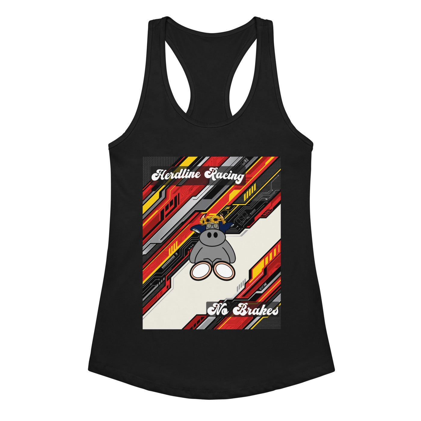 Pocket Cows Women's Ideal Racerback Tank Top — Design 263