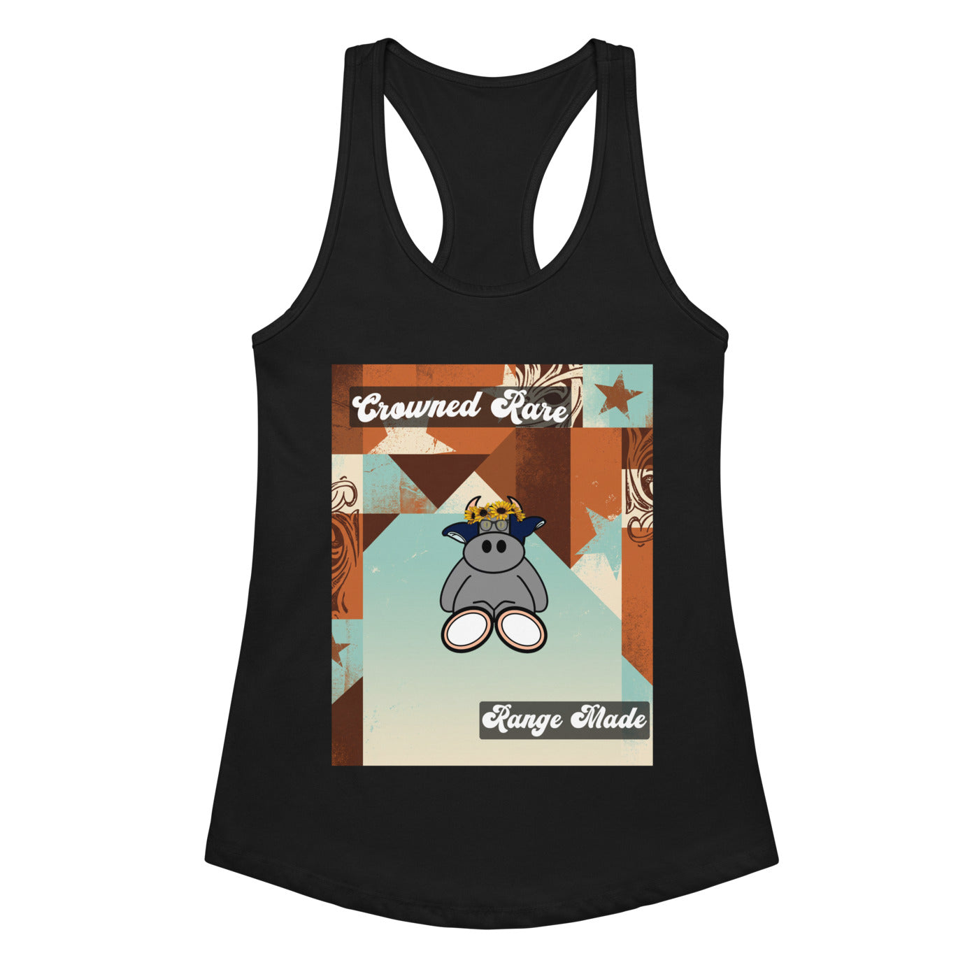 Pocket Cows Women's Ideal Racerback Tank Top — Design 260