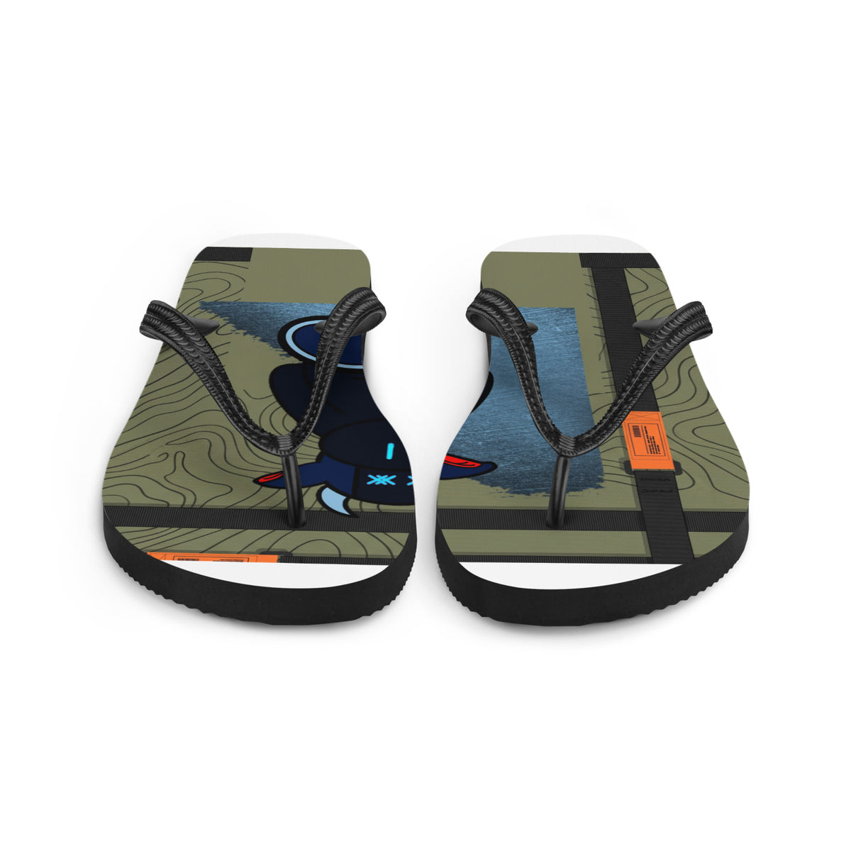 Pocket Cows Sublimation Flip Flops — Built To Roam — Design 763