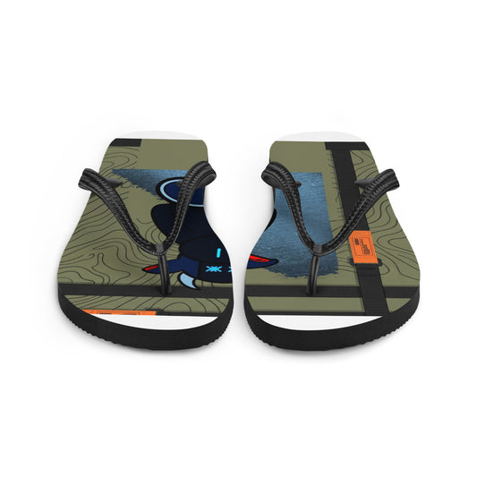 Pocket Cows Sublimation Flip Flops — Built To Roam — Design 763