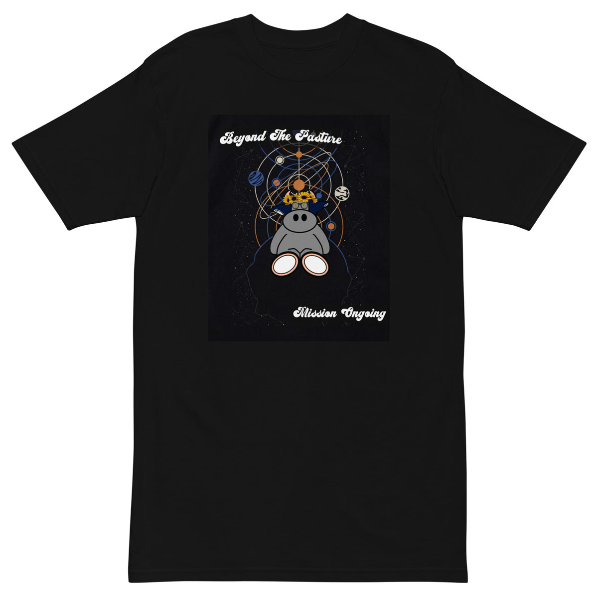 Pocket Cows Heavyweight Tee — Orbit The Herd — Design 35 — alternate view
