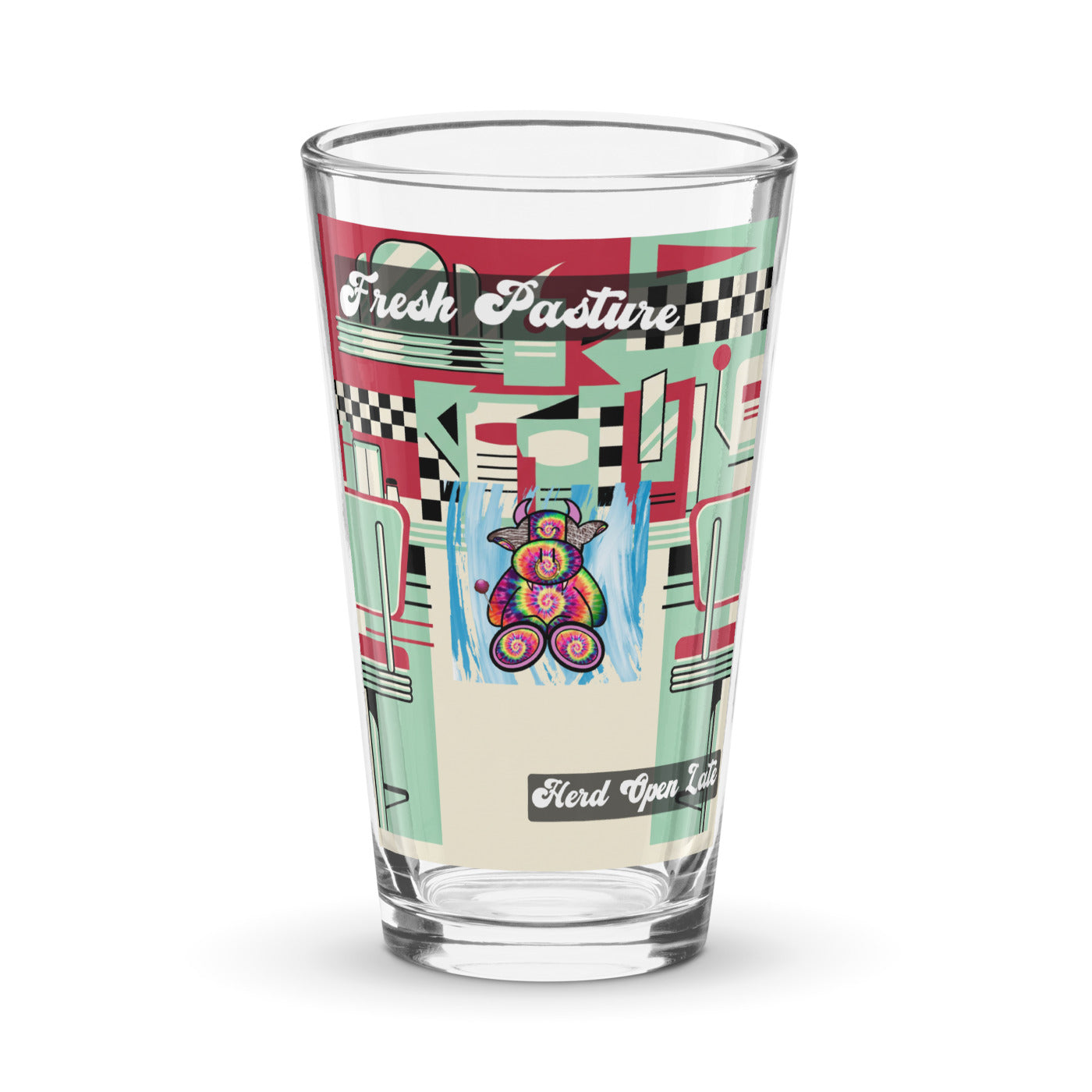 Pocket Cows Shaker Pint Glass (16 oz) — Always Fresh — Design 715