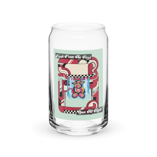 Pocket Cows Can-Shaped Glass (16 oz) — Always Fresh — Design 713