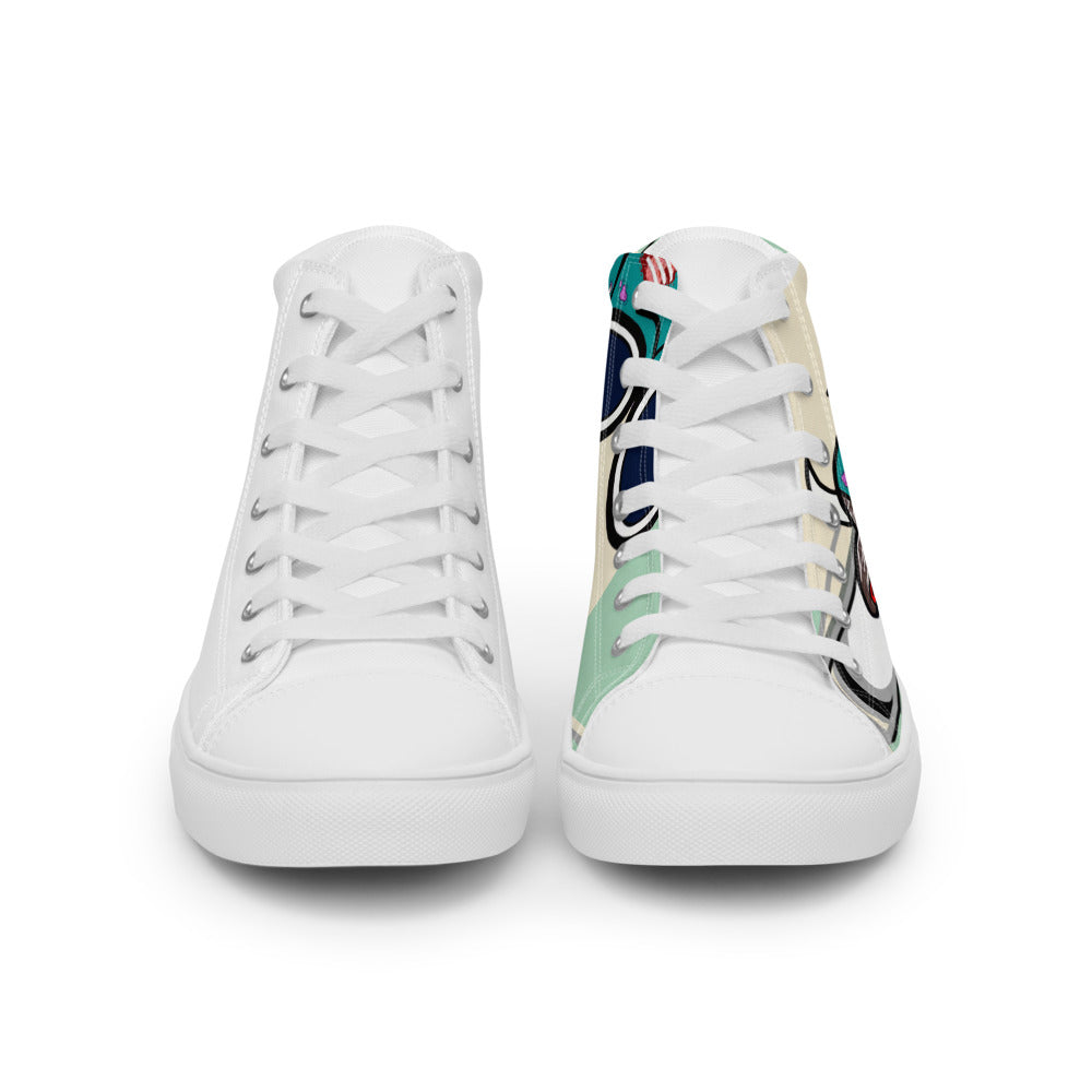 Pocket Cows Men's High Top Canvas Shoes — Always Fresh — Design 821